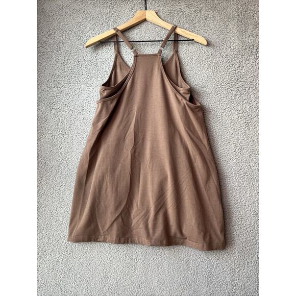 Brown Sleeveless Mini Dress with built in bodysuit with shorts - Picture 7 of 15